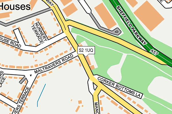S2 1UQ map - OS OpenMap – Local (Ordnance Survey)