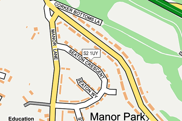 S2 1UY map - OS OpenMap – Local (Ordnance Survey)