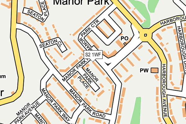 S2 1WF map - OS OpenMap – Local (Ordnance Survey)