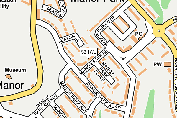 S2 1WL map - OS OpenMap – Local (Ordnance Survey)