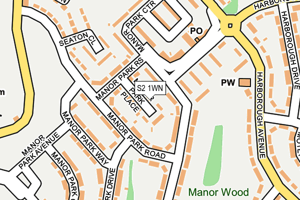 S2 1WN map - OS OpenMap – Local (Ordnance Survey)
