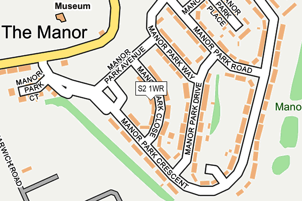 S2 1WR map - OS OpenMap – Local (Ordnance Survey)