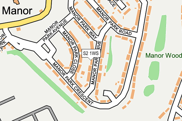 S2 1WS map - OS OpenMap – Local (Ordnance Survey)