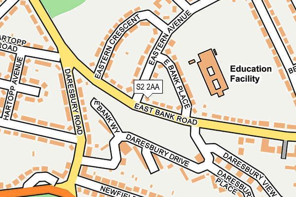 S2 2AA map - OS OpenMap – Local (Ordnance Survey)
