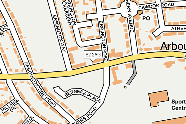 S2 2AG map - OS OpenMap – Local (Ordnance Survey)