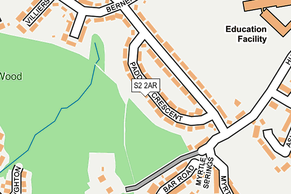 S2 2AR map - OS OpenMap – Local (Ordnance Survey)