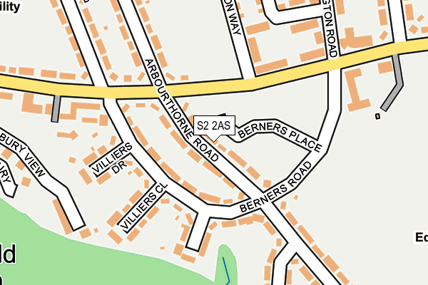 S2 2AS map - OS OpenMap – Local (Ordnance Survey)