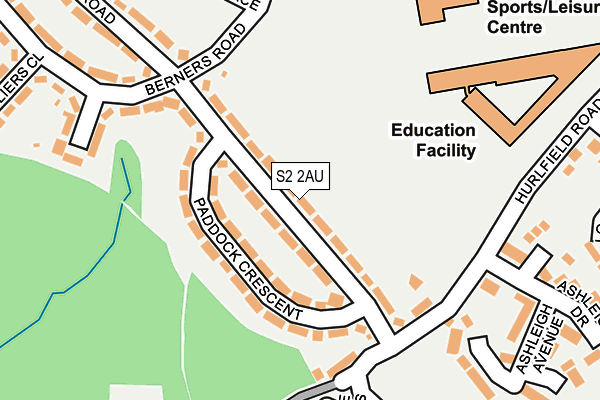 S2 2AU map - OS OpenMap – Local (Ordnance Survey)