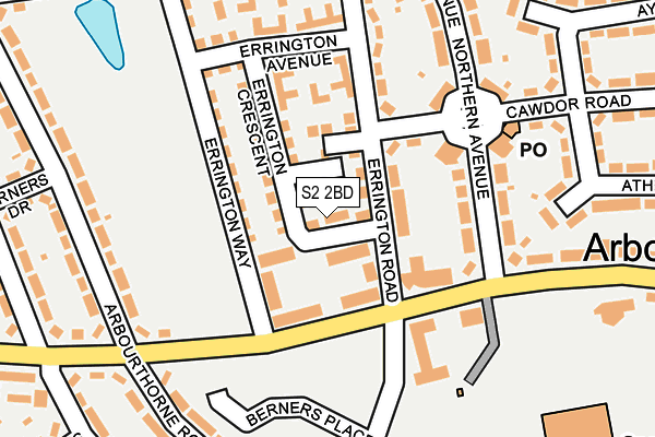 S2 2BD map - OS OpenMap – Local (Ordnance Survey)