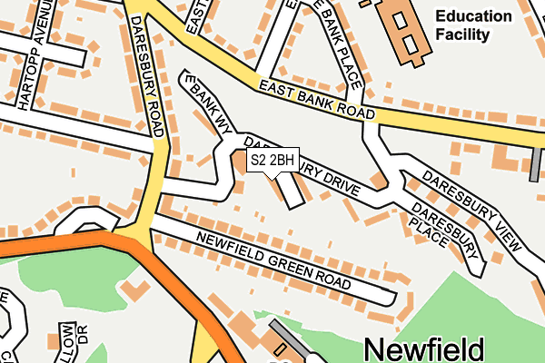 S2 2BH map - OS OpenMap – Local (Ordnance Survey)