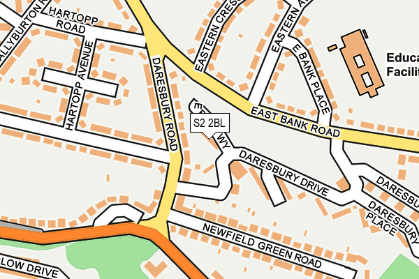 S2 2BL map - OS OpenMap – Local (Ordnance Survey)