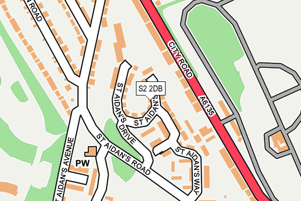 S2 2DB map - OS OpenMap – Local (Ordnance Survey)