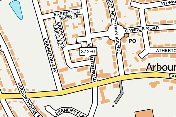 S2 2EG map - OS OpenMap – Local (Ordnance Survey)