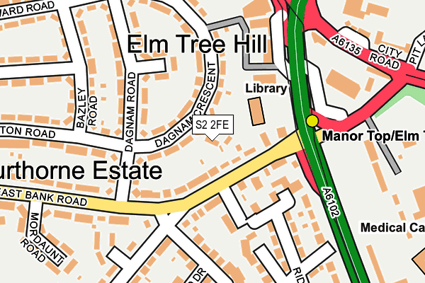 S2 2FE map - OS OpenMap – Local (Ordnance Survey)