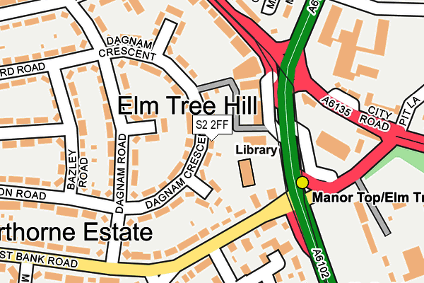 S2 2FF map - OS OpenMap – Local (Ordnance Survey)