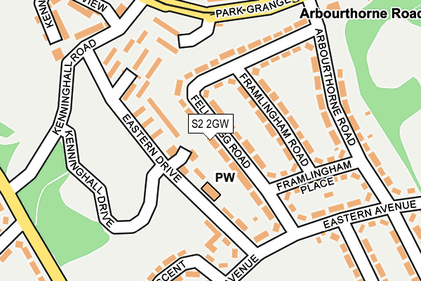 S2 2GW map - OS OpenMap – Local (Ordnance Survey)