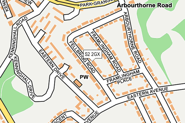 S2 2GX map - OS OpenMap – Local (Ordnance Survey)