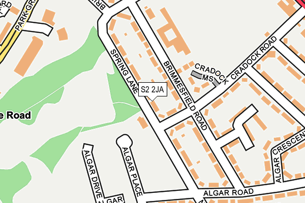 S2 2JA map - OS OpenMap – Local (Ordnance Survey)
