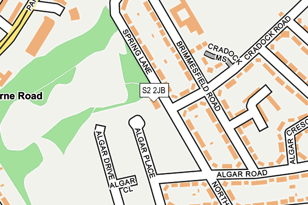 S2 2JB map - OS OpenMap – Local (Ordnance Survey)