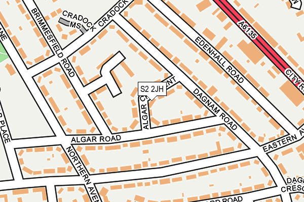 S2 2JH map - OS OpenMap – Local (Ordnance Survey)