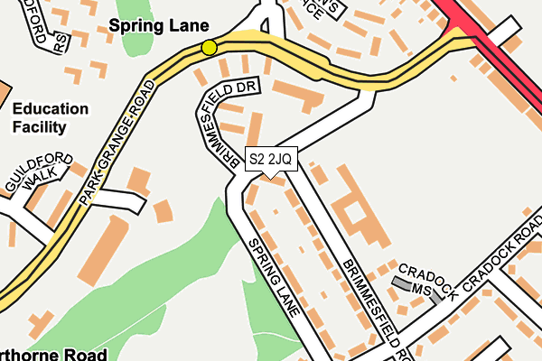 S2 2JQ map - OS OpenMap – Local (Ordnance Survey)