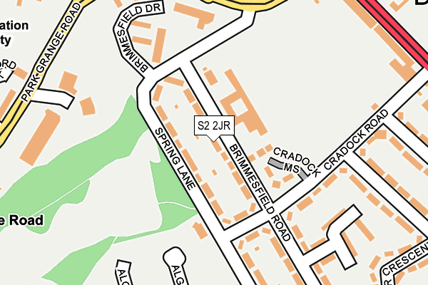 S2 2JR map - OS OpenMap – Local (Ordnance Survey)