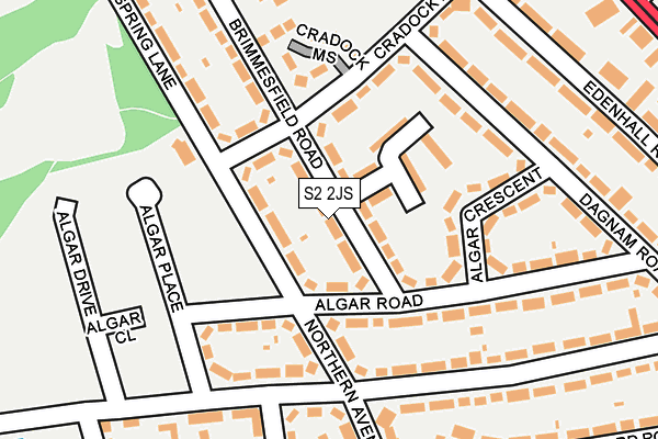 S2 2JS map - OS OpenMap – Local (Ordnance Survey)