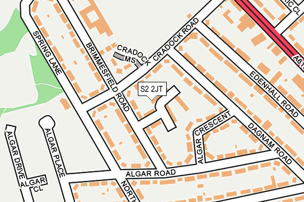 S2 2JT map - OS OpenMap – Local (Ordnance Survey)