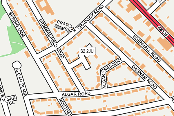 S2 2JU map - OS OpenMap – Local (Ordnance Survey)