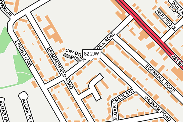 S2 2JW map - OS OpenMap – Local (Ordnance Survey)