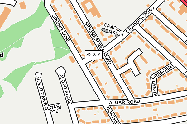 S2 2JY map - OS OpenMap – Local (Ordnance Survey)