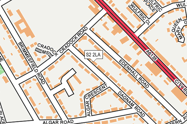 S2 2LA map - OS OpenMap – Local (Ordnance Survey)