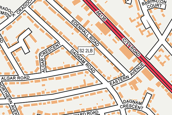 S2 2LB map - OS OpenMap – Local (Ordnance Survey)