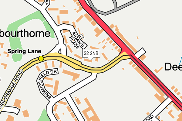S2 2NB map - OS OpenMap – Local (Ordnance Survey)
