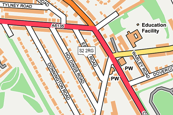 S2 2RG map - OS OpenMap – Local (Ordnance Survey)