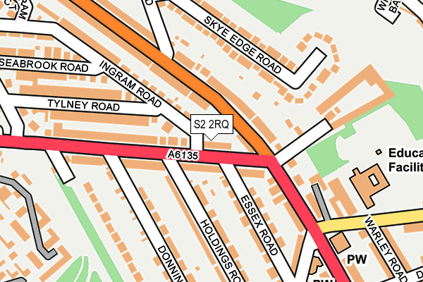 S2 2RQ map - OS OpenMap – Local (Ordnance Survey)