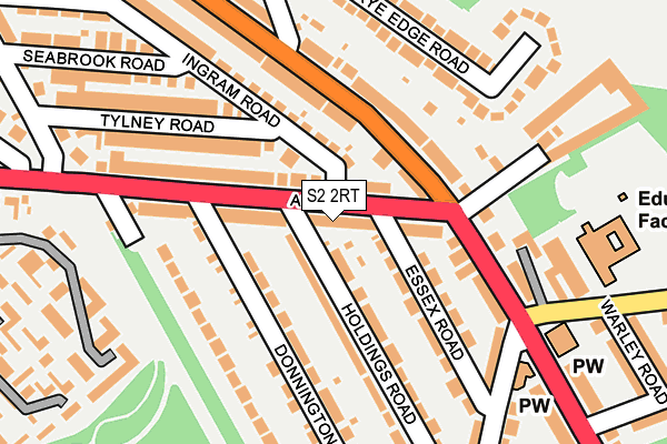 S2 2RT map - OS OpenMap – Local (Ordnance Survey)