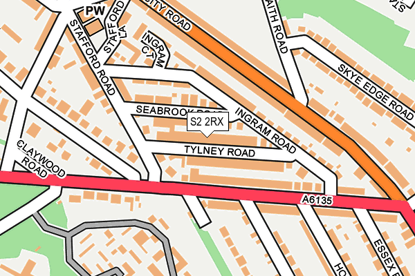 S2 2RX map - OS OpenMap – Local (Ordnance Survey)