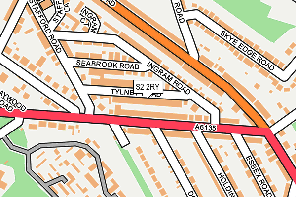 S2 2RY map - OS OpenMap – Local (Ordnance Survey)