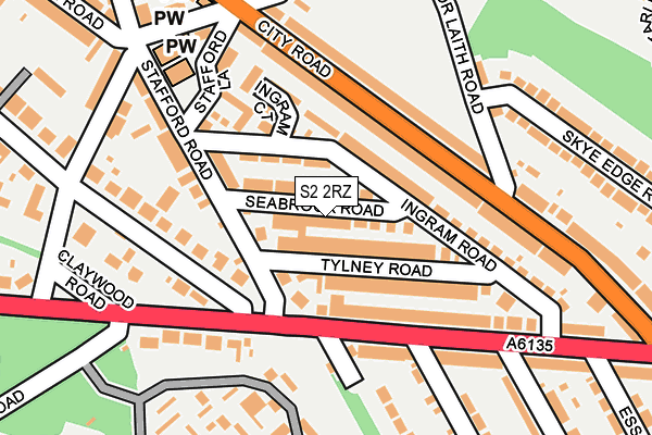 S2 2RZ map - OS OpenMap – Local (Ordnance Survey)