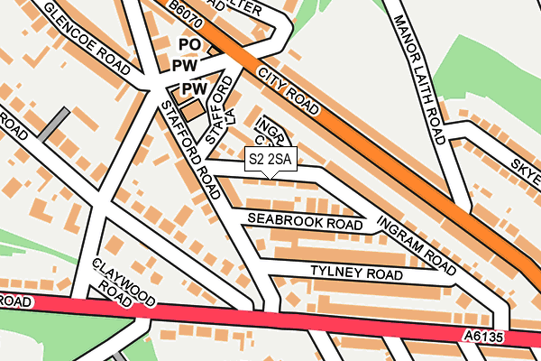 S2 2SA map - OS OpenMap – Local (Ordnance Survey)