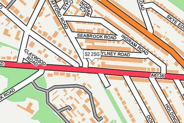 S2 2SG map - OS OpenMap – Local (Ordnance Survey)