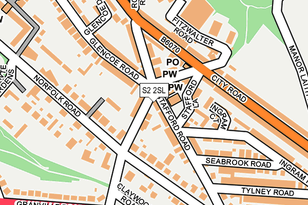 S2 2SL map - OS OpenMap – Local (Ordnance Survey)