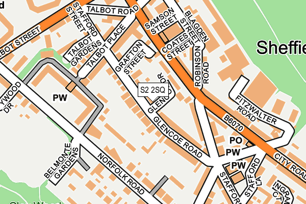 S2 2SQ map - OS OpenMap – Local (Ordnance Survey)