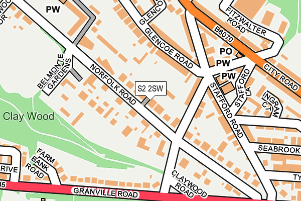 S2 2SW map - OS OpenMap – Local (Ordnance Survey)