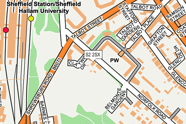 S2 2SX map - OS OpenMap – Local (Ordnance Survey)