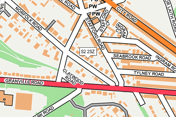 S2 2SZ map - OS OpenMap – Local (Ordnance Survey)