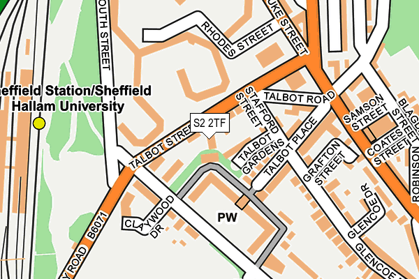 S2 2TF map - OS OpenMap – Local (Ordnance Survey)