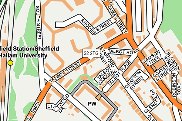 S2 2TG map - OS OpenMap – Local (Ordnance Survey)