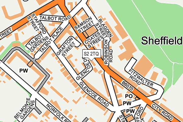 S2 2TQ map - OS OpenMap – Local (Ordnance Survey)